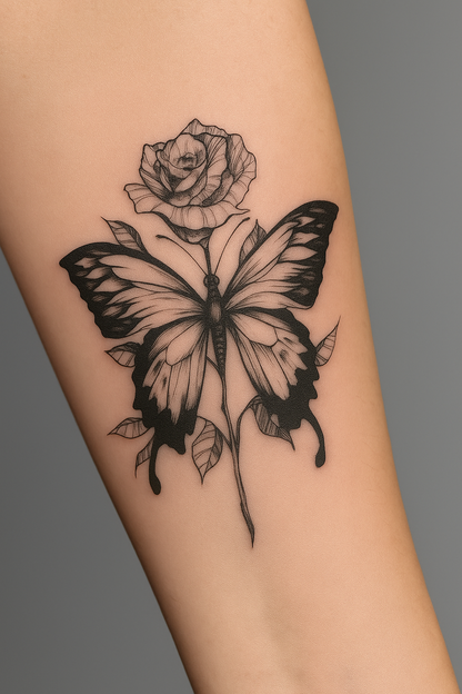 The Rose and Butterfly Tattoo