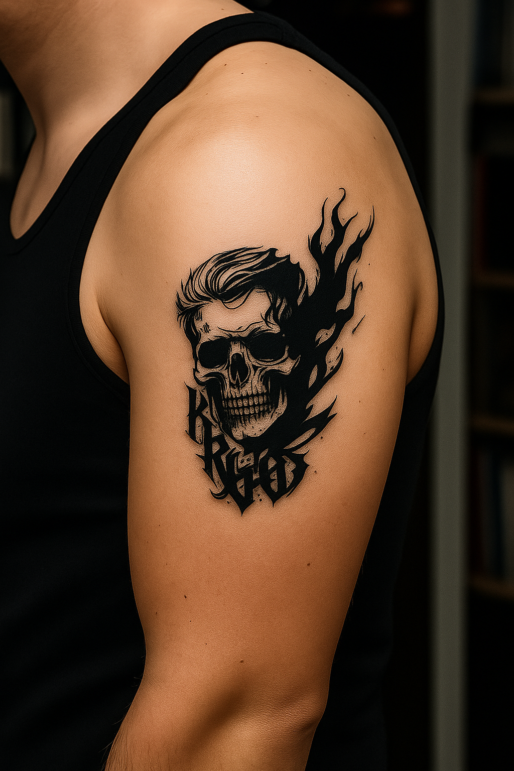 Flaming Skull Tattoo