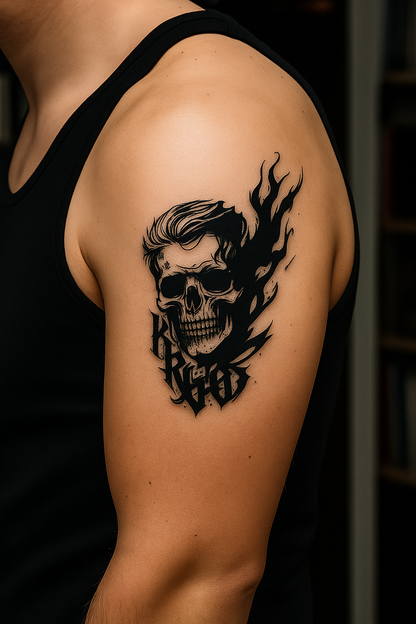 Flaming Skull Tattoo