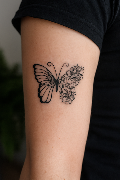 Floral Butterfly Tattoo