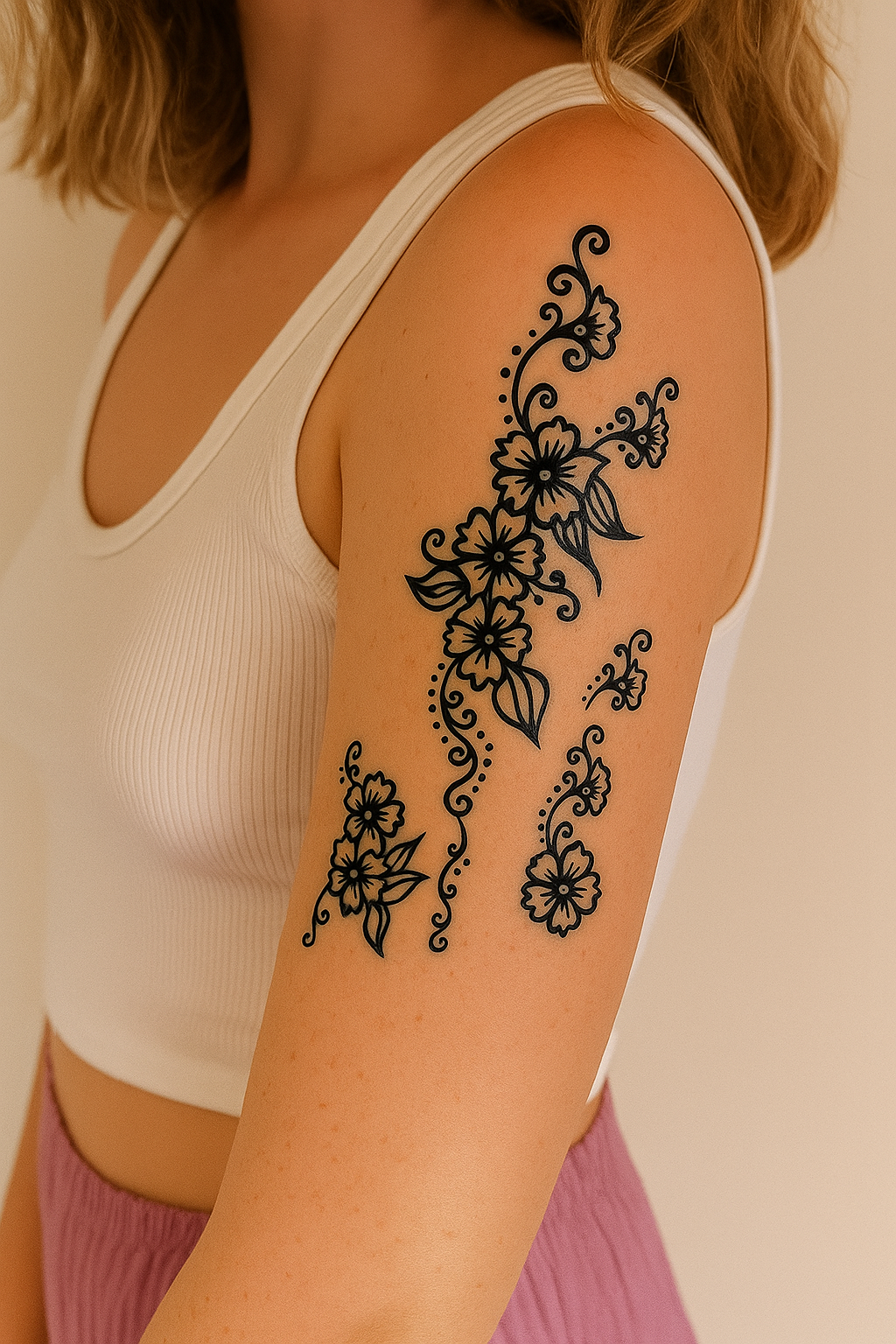 Floral Swirls Tattoo
