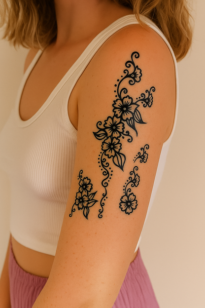 Floral Swirls Tattoo