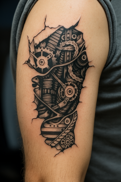 Steampunk Robot Tattoo