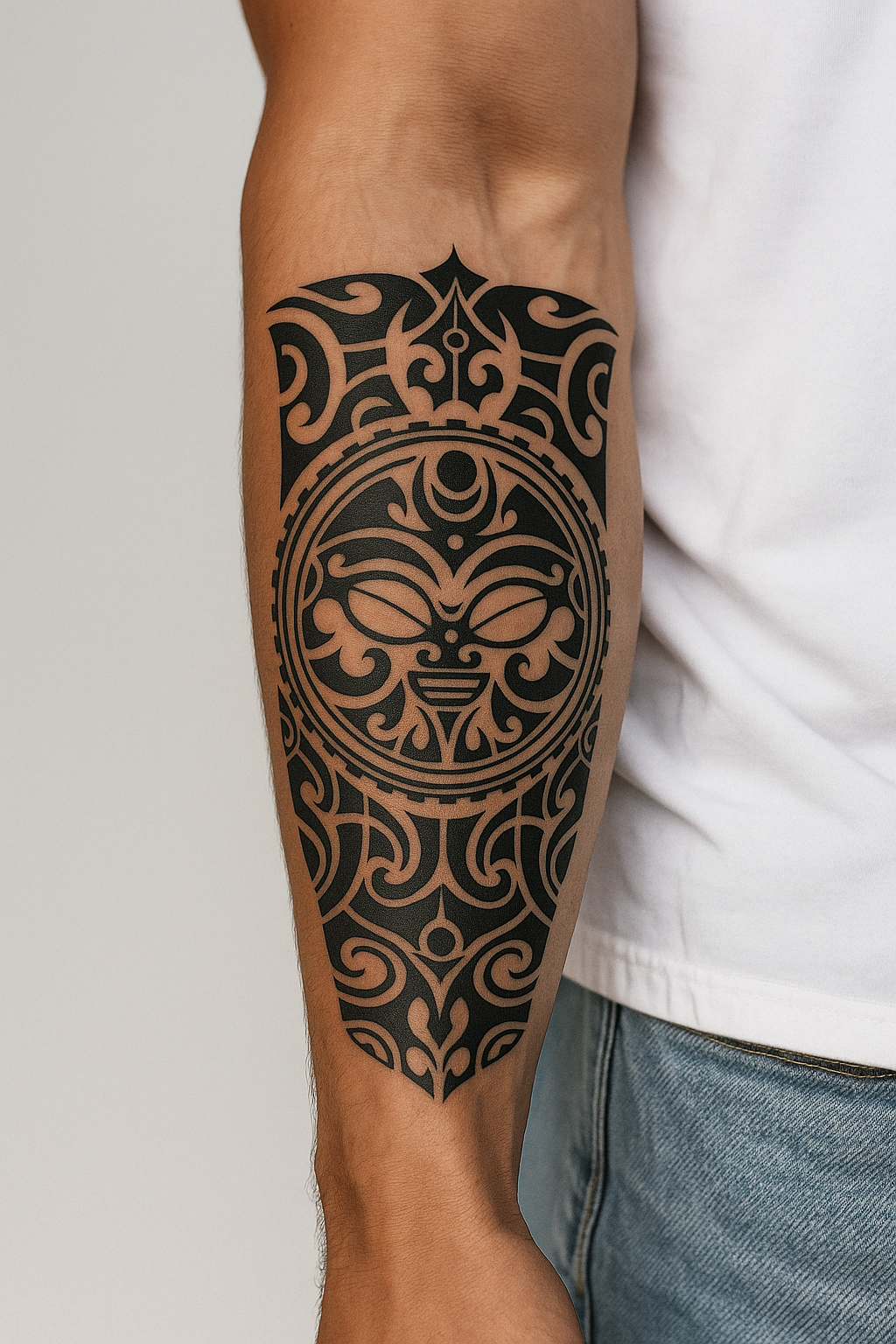 Tribal Warrior Mask Tattoo