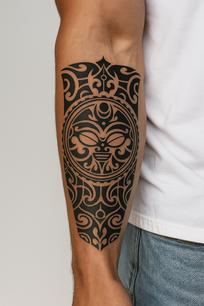 Tribal Warrior Mask Tattoo