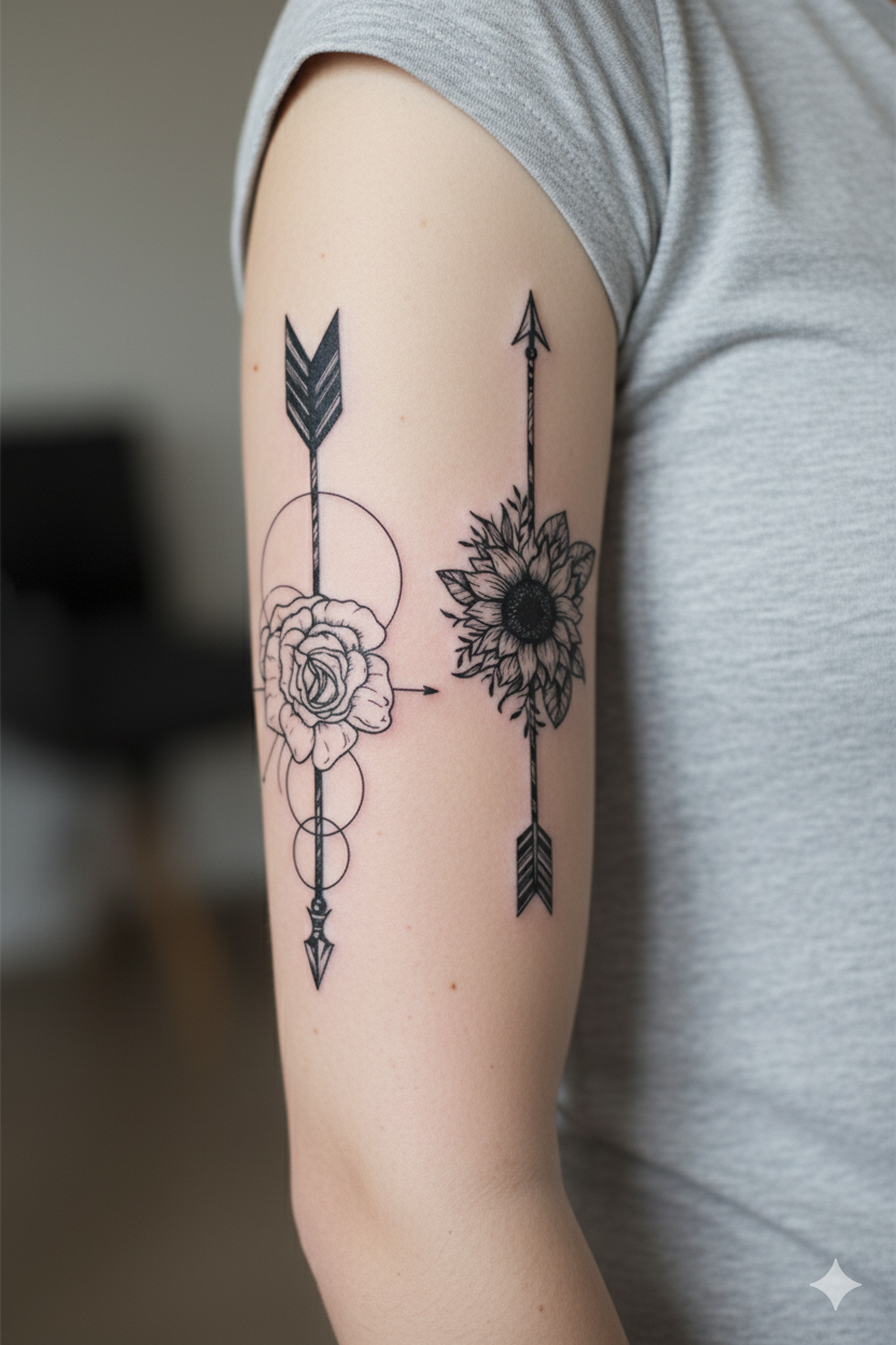 Floral Arrow Tattoo