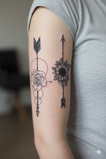Floral Arrow Tattoo
