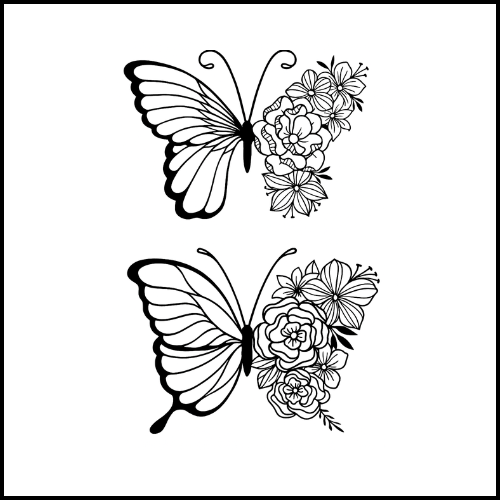 Floral Butterfly Tattoo