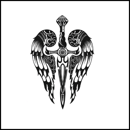 Angelic Winged Sword Tattoo