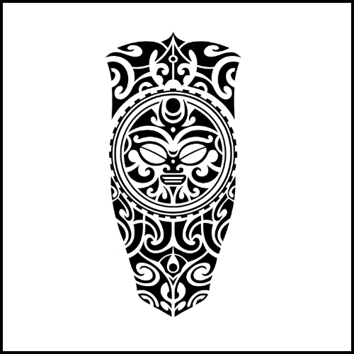 Tribal Warrior Mask Tattoo