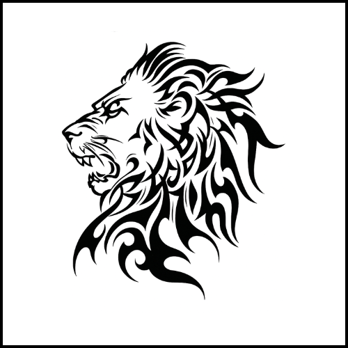 Tribal Lion Head Tattoo