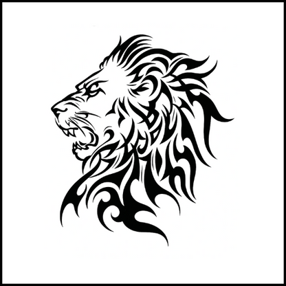 Tribal Lion Head Tattoo