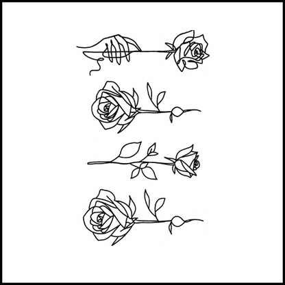Rose Line Art Tattoo