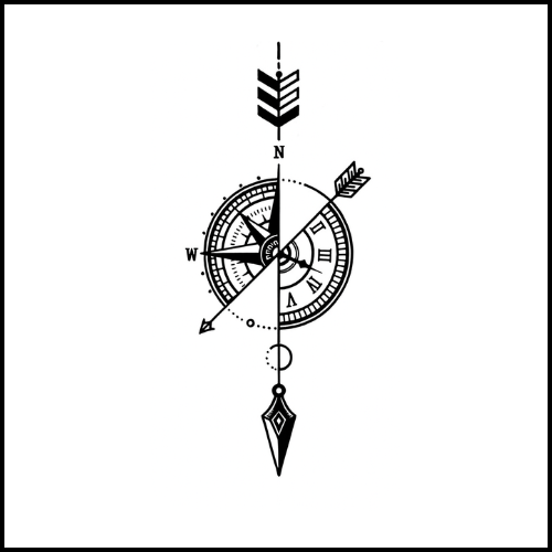 Compass & Clock Tattoo